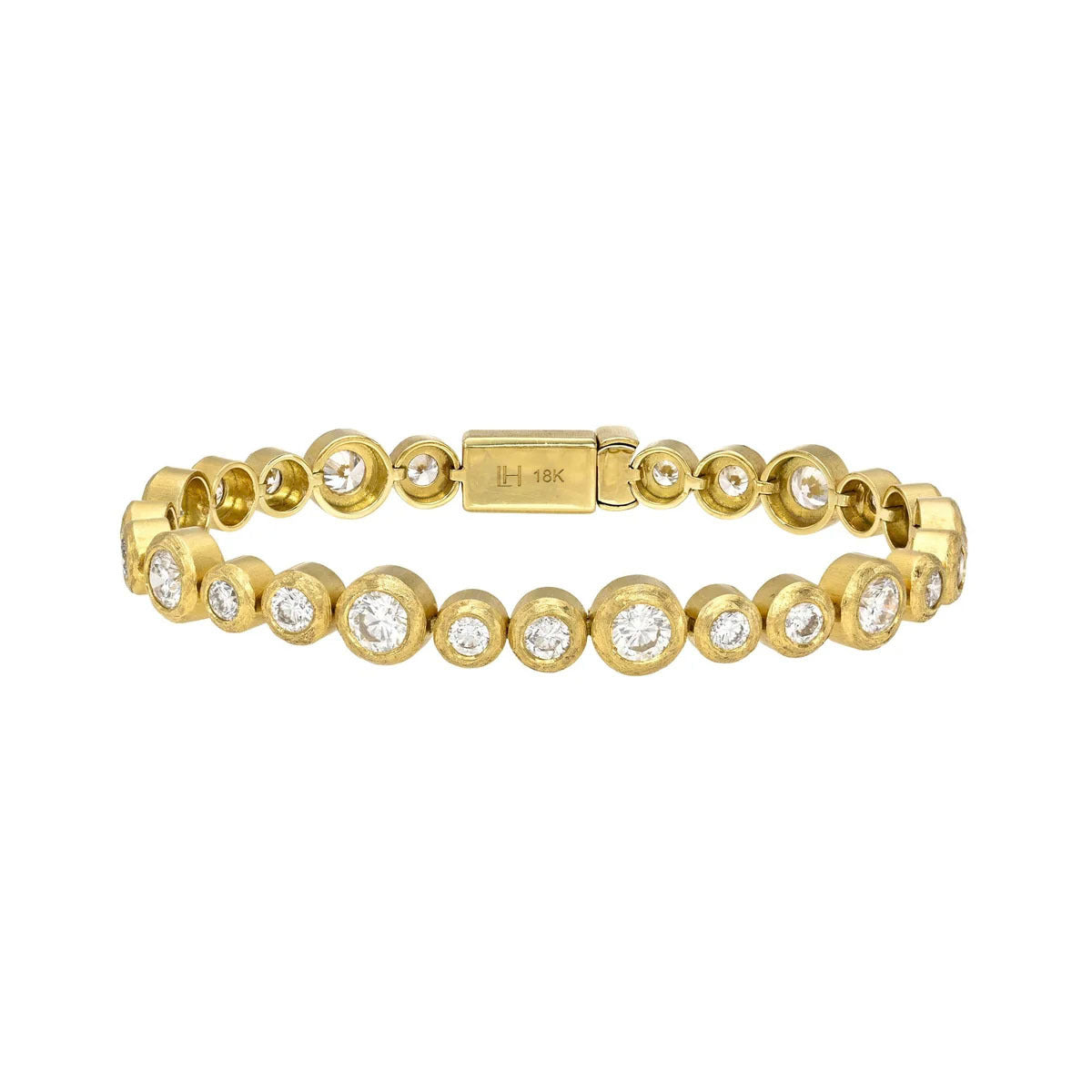 Diamond Bubble Bracelet Yellow Gold 6.25" by Logan Hollowell Jewelry