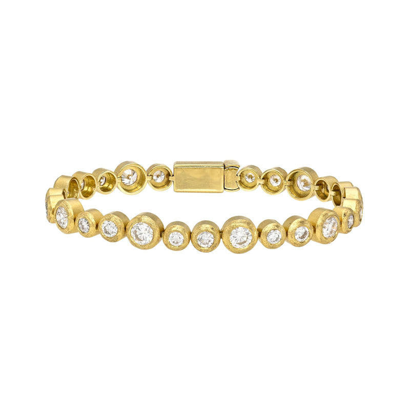 Diamond Bubble Bracelet Yellow Gold 6.25" by Logan Hollowell Jewelry