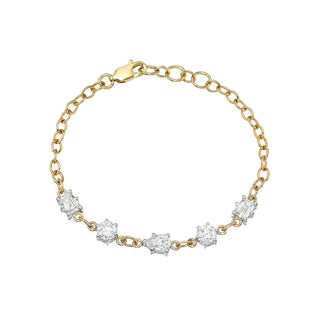 Solar Flare Mixed Cut Diamond Bracelet Yellow Gold by Logan Hollowell Jewelry