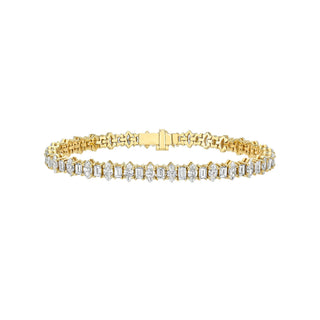 Sequence Diamond Tennis Bracelet Yellow Gold by Logan Hollowell Jewelry