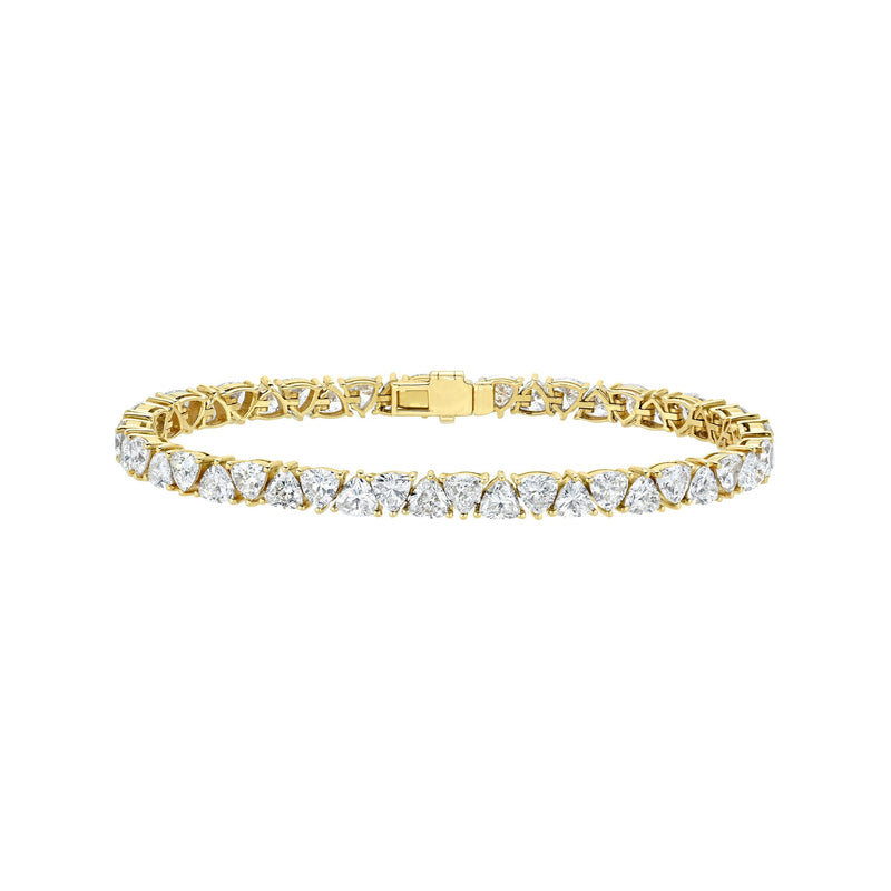 Trillion Diamond Tennis Bracelet Yellow Gold 6.5" by Logan Hollowell Jewelry