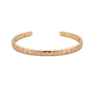 Petite Star Set Pavé Diamond Cuff Rose Gold by Logan Hollowell Jewelry