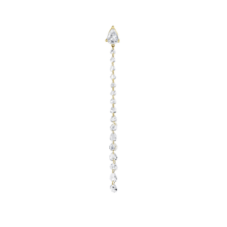 Eau de Rose Cut Diamond Iris Double Drop Earrings - Fronts Yellow Gold Single by Logan Hollowell Jewelry