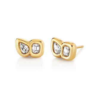 Baby Toi et Moi Diamond River Studs Yellow Gold   by Logan Hollowell Jewelry