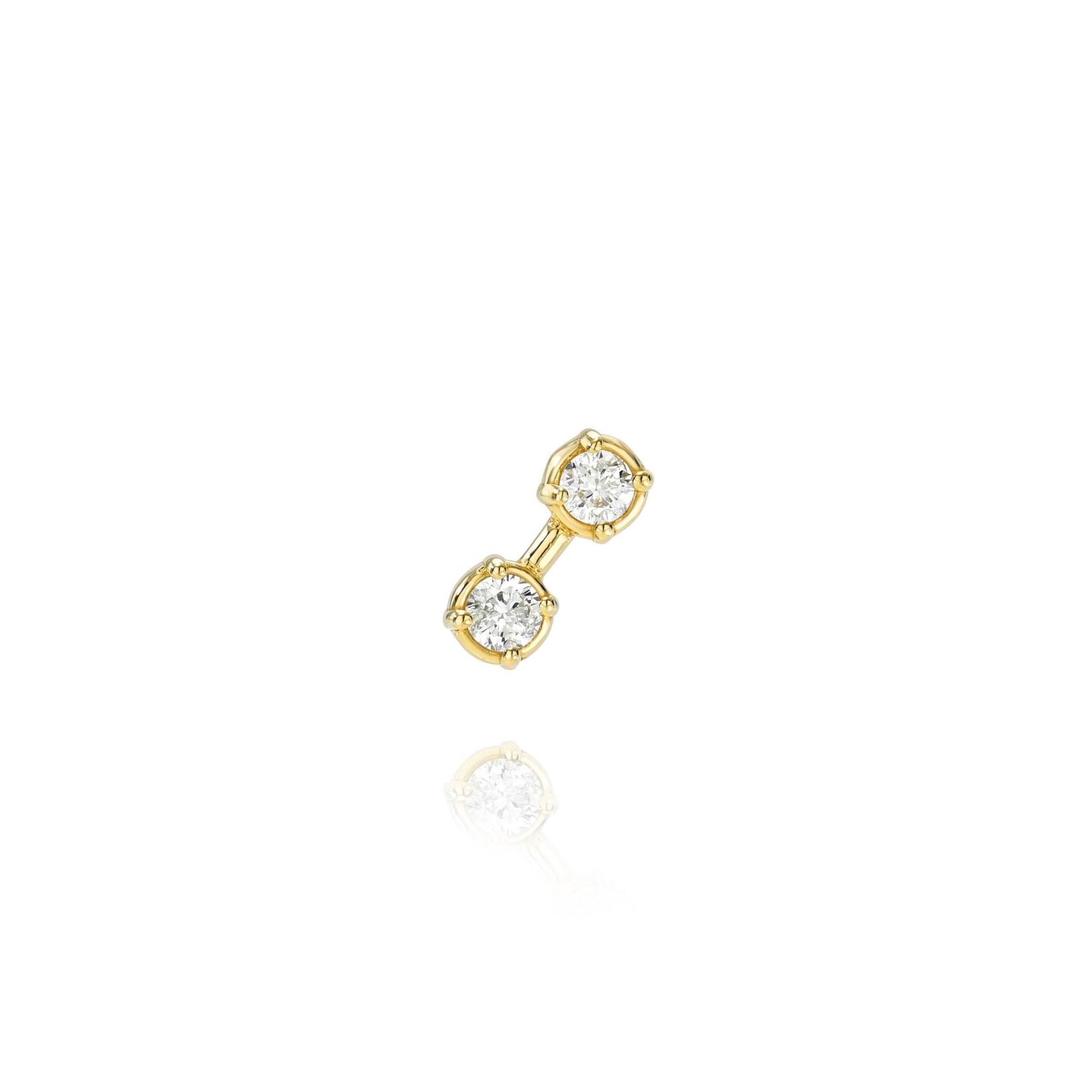 Two Diamond Stud | Ready to Ship Yellow Gold by Logan Hollowell Jewelry