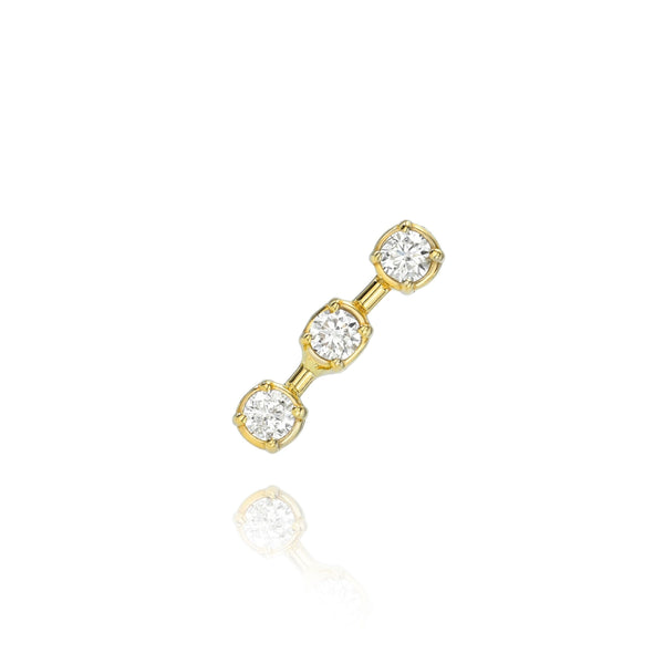 Three Diamond Stud Yellow Gold by Logan Hollowell Jewelry