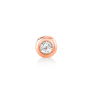 River Round Diamond Stud Rose Gold Single  by Logan Hollowell Jewelry