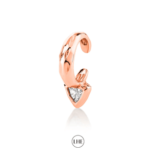 River Trillion Diamond Ear Cuff Rose Gold by Logan Hollowell Jewelry