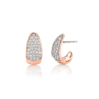 Baby Pavé Diamond Tusk Earrings Rose Gold   by Logan Hollowell Jewelry