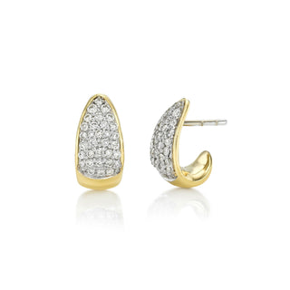 Baby Pavé Diamond Tusk Earrings Yellow Gold   by Logan Hollowell Jewelry