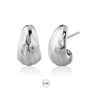 Medium River Tusk Earrings White Gold   by Logan Hollowell Jewelry