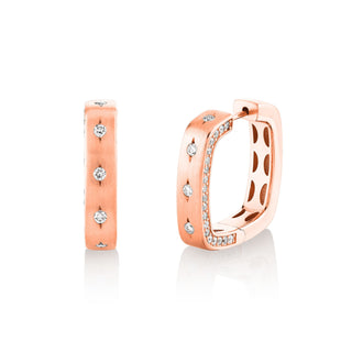 12 Wishes Diamond Hoops Rose Gold by Logan Hollowell Jewelry