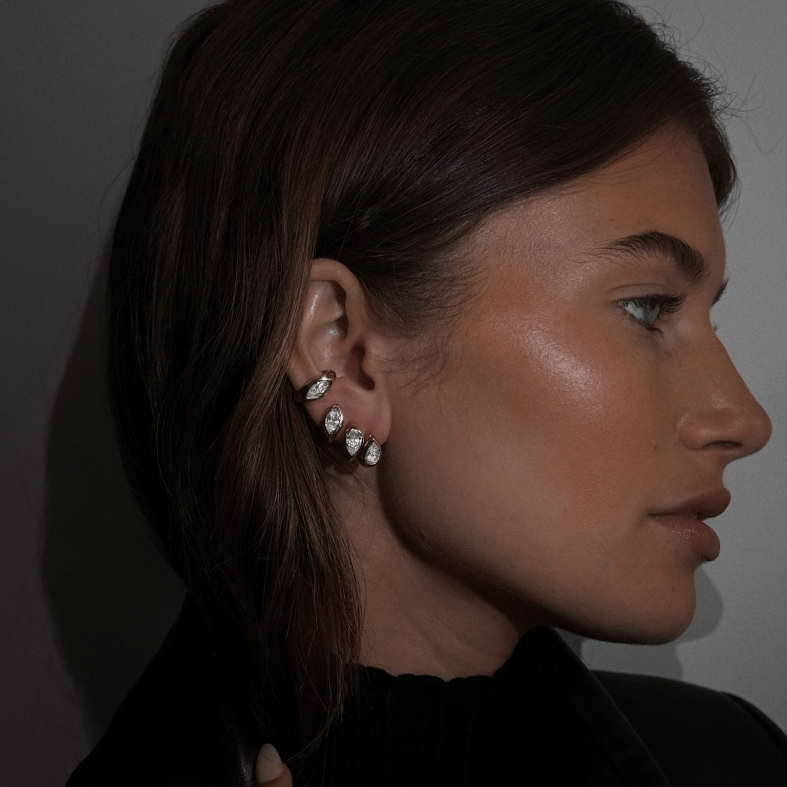Diamond Marquise River Ear Cuff | Ready to Ship (LAB) by Logan Hollowell Jewelry