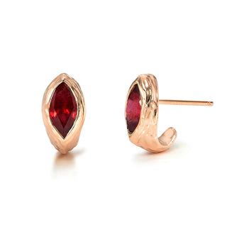 Ruby Marquise River Stuggies Rose Gold Pair by Logan Hollowell Jewelry