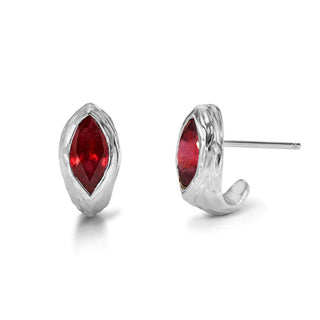 Ruby Marquise River Stuggies White Gold Pair by Logan Hollowell Jewelry