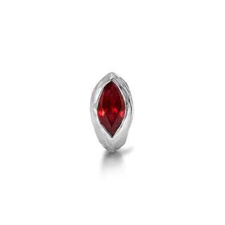 Ruby Marquise River Stuggies White Gold Single by Logan Hollowell Jewelry