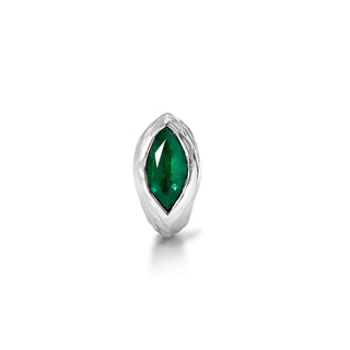 Emerald Marquise River Stuggies White Gold Single by Logan Hollowell Jewelry