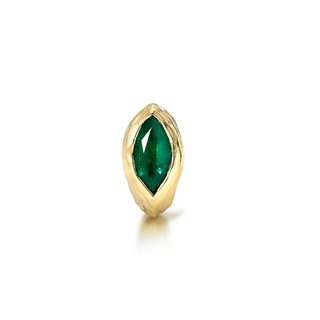 Emerald Marquise River Stuggies Yellow Gold Single by Logan Hollowell Jewelry