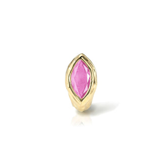 Pink Sapphire Marquise River Stuggies Yellow Gold Single by Logan Hollowell Jewelry