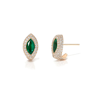 Pavé Marquise Emerald Stuggies Rose Gold by Logan Hollowell Jewelry