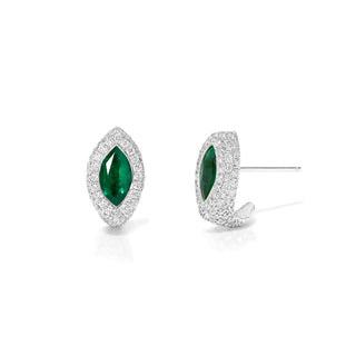 Pavé Marquise Emerald Stuggies White Gold by Logan Hollowell Jewelry