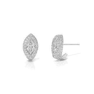 Pavé Marquise Diamond Stuggies White Gold by Logan Hollowell Jewelry