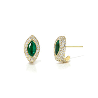 Pavé Marquise Emerald Stuggies Yellow Gold by Logan Hollowell Jewelry