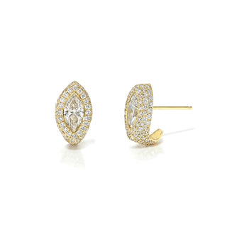 Pavé Marquise Diamond Stuggies | Ready to Ship Yellow Gold Natural by Logan Hollowell Jewelry