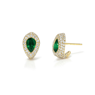 Pavé Pear Emerald Stuggies Yellow Gold by Logan Hollowell Jewelry