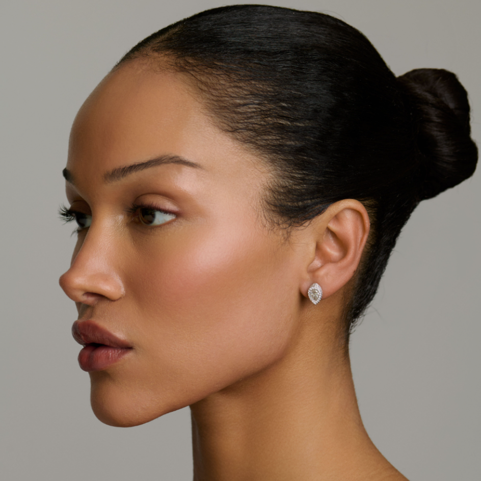 Reverse Water Drop Pavé Diamond Stuggies by Logan Hollowell Jewelry