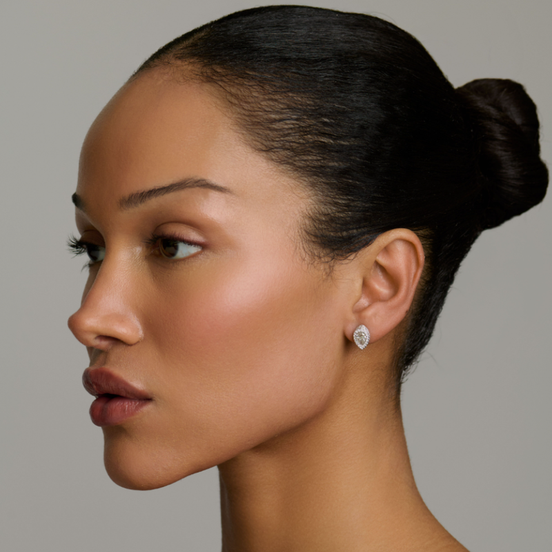 Reverse Water Drop Pavé Diamond Stuggies by Logan Hollowell Jewelry
