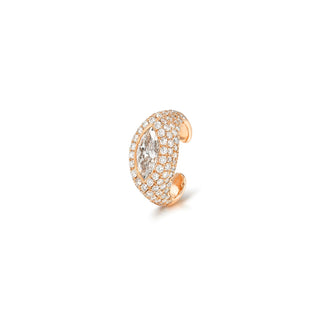 Pavé Marquise Diamond Ear Cuff Rose Gold by Logan Hollowell Jewelry