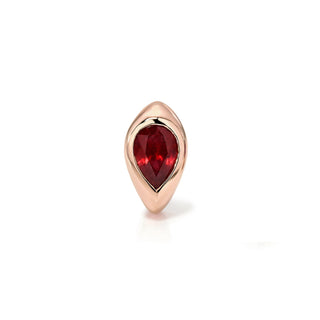 Ruby Reverse Pear Stuggies Rose Gold Single by Logan Hollowell Jewelry