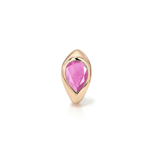 Pink Sapphire Reverse Pear Stuggies Rose Gold Single by Logan Hollowell Jewelry