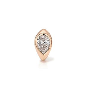 Diamond Reverse Pear Stuggies Rose Gold Single by Logan Hollowell Jewelry