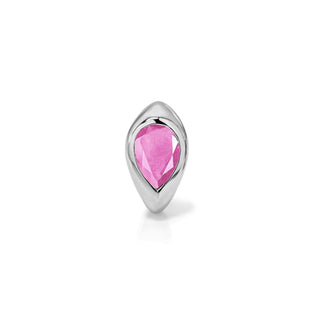 Pink Sapphire Reverse Pear Stuggies White Gold Single by Logan Hollowell Jewelry