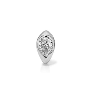 Diamond Reverse Pear Stuggies White Gold Single by Logan Hollowell Jewelry