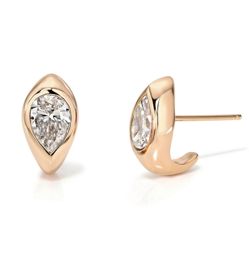 18K Large Diamond Water Drop Stuggies by Logan Hollowell Jewelry