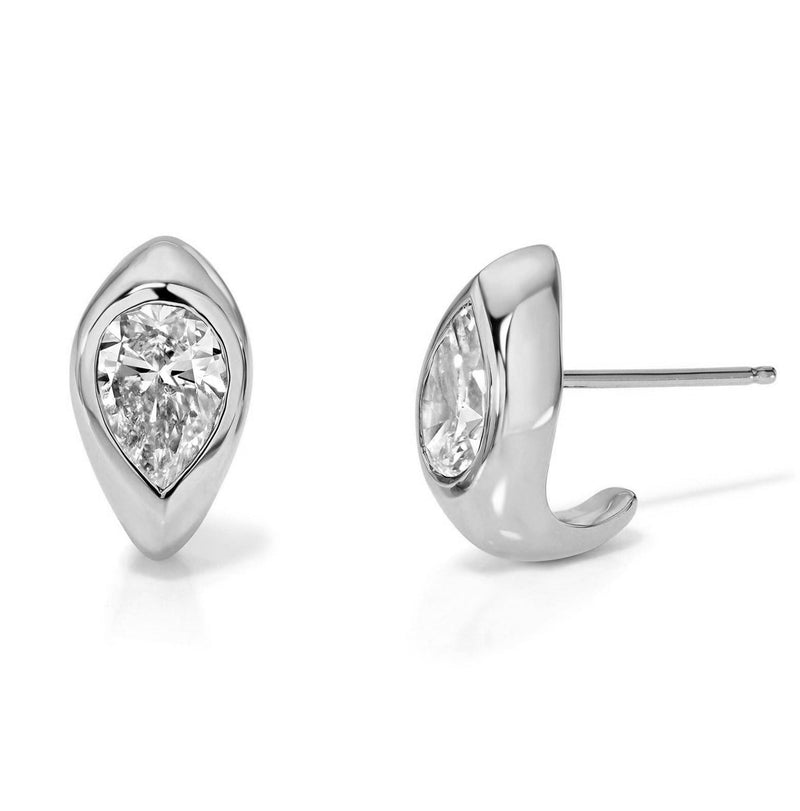 18K Large Diamond Water Drop Stuggies by Logan Hollowell Jewelry