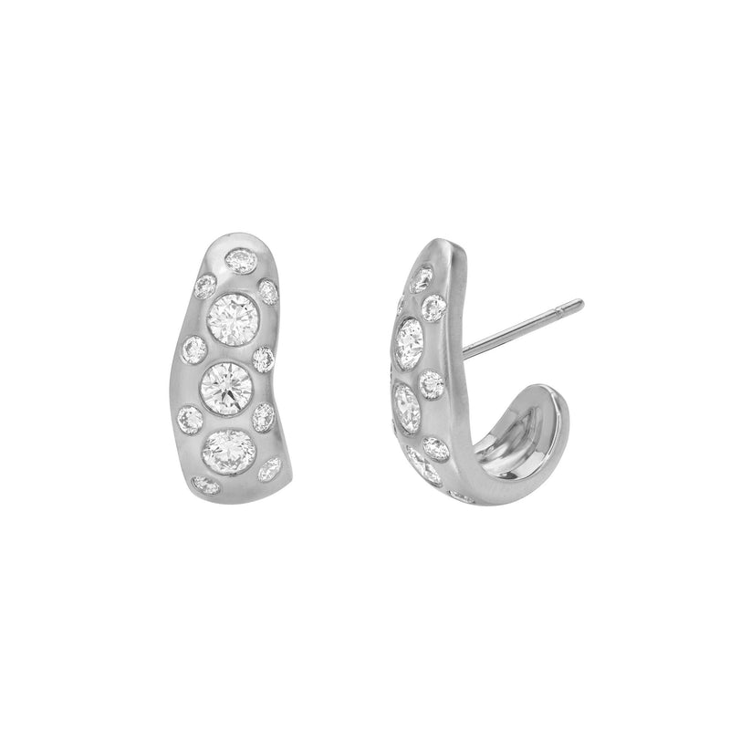 Oracle Diamond Stuggie Earrings White Gold by Logan Hollowell Jewelry