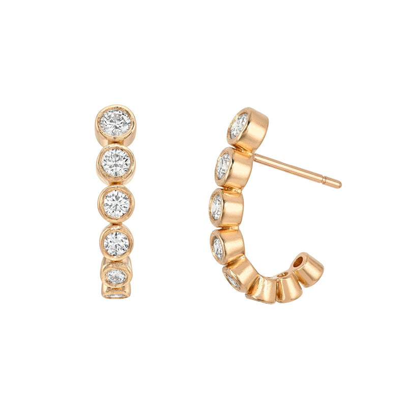 Large Diamond Bubble Stuggies Rose Gold by Logan Hollowell Jewelry