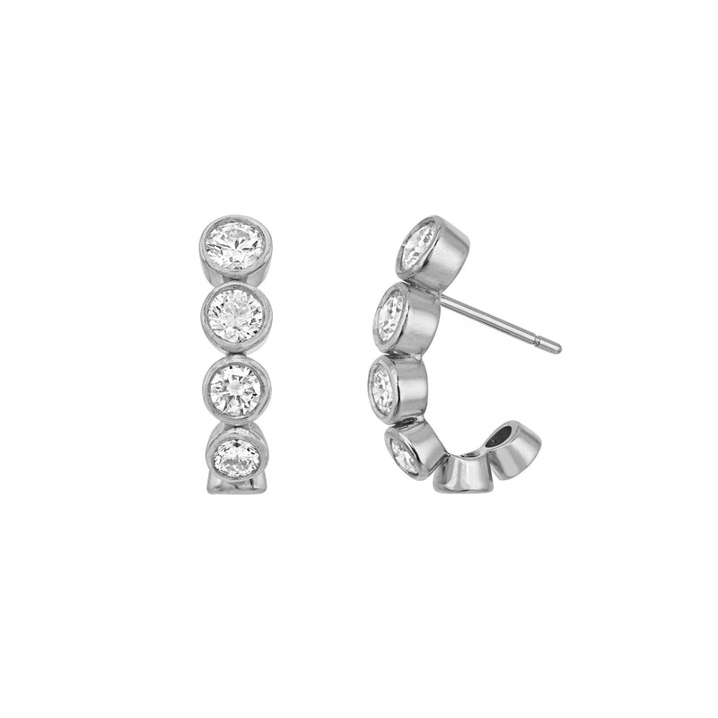 Medium Diamond Bubble Stuggies White Gold by Logan Hollowell Jewelry
