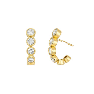 Medium Diamond Bubble Stuggies Yellow Gold by Logan Hollowell Jewelry