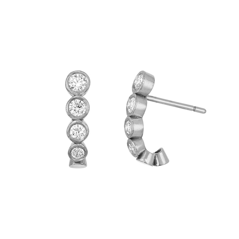 Petite Diamond Bubble Stuggies White Gold by Logan Hollowell Jewelry