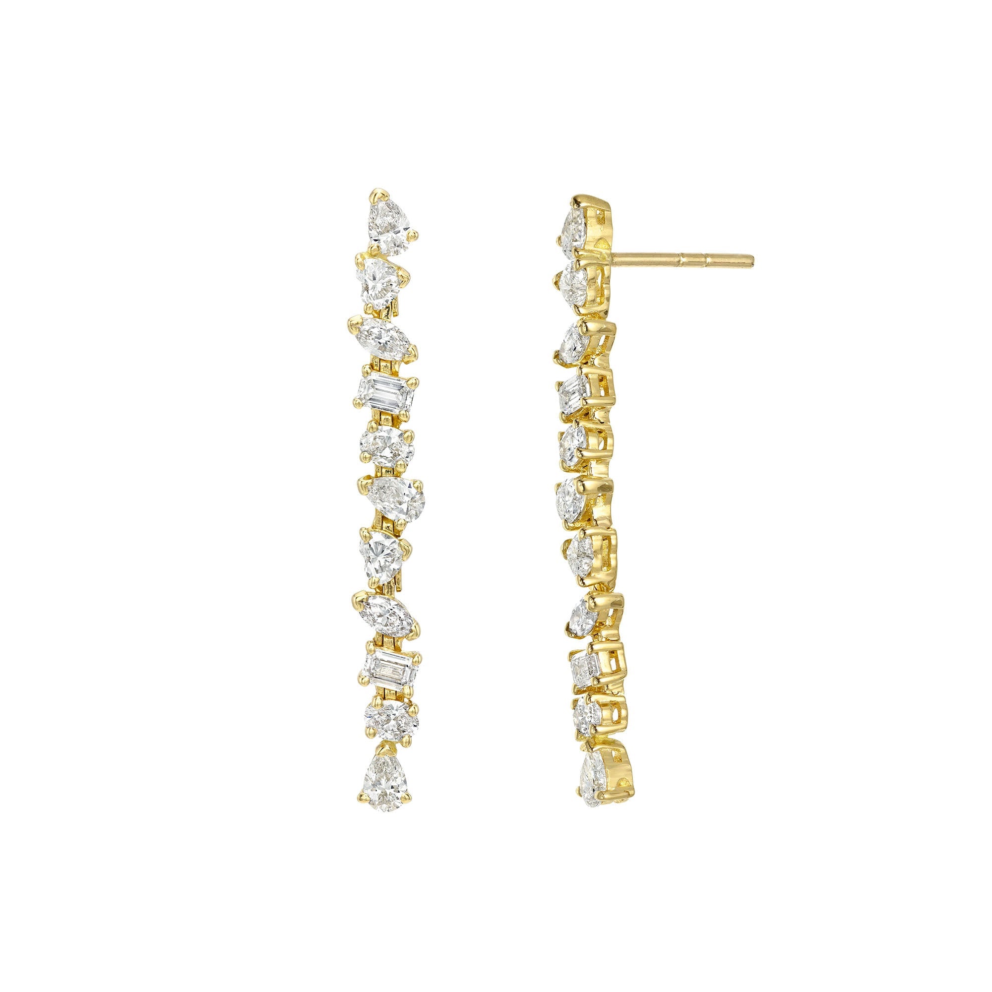 Fortuna Drop Earrings Yellow Gold by Logan Hollowell Jewelry