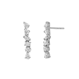 Petite Fortuna Drop Earrings White Gold by Logan Hollowell Jewelry