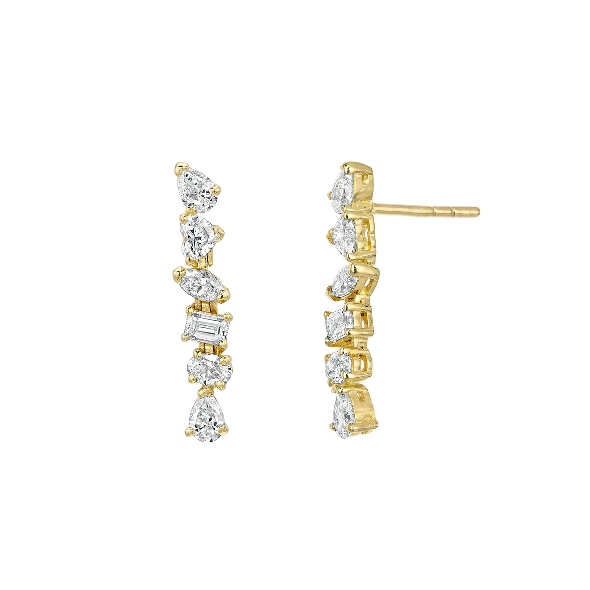 Petite Fortuna Drop Earrings Yellow Gold by Logan Hollowell Jewelry