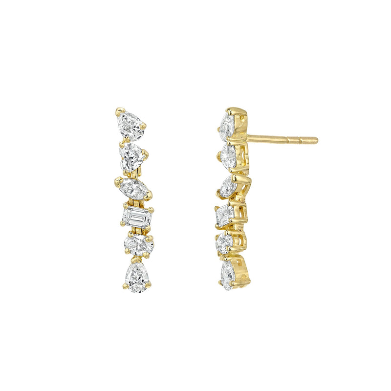 Petite Fortuna Drop Earrings Yellow Gold by Logan Hollowell Jewelry