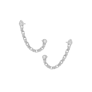 Gypsy Roma Chain Earrings White Gold Pair by Logan Hollowell Jewelry