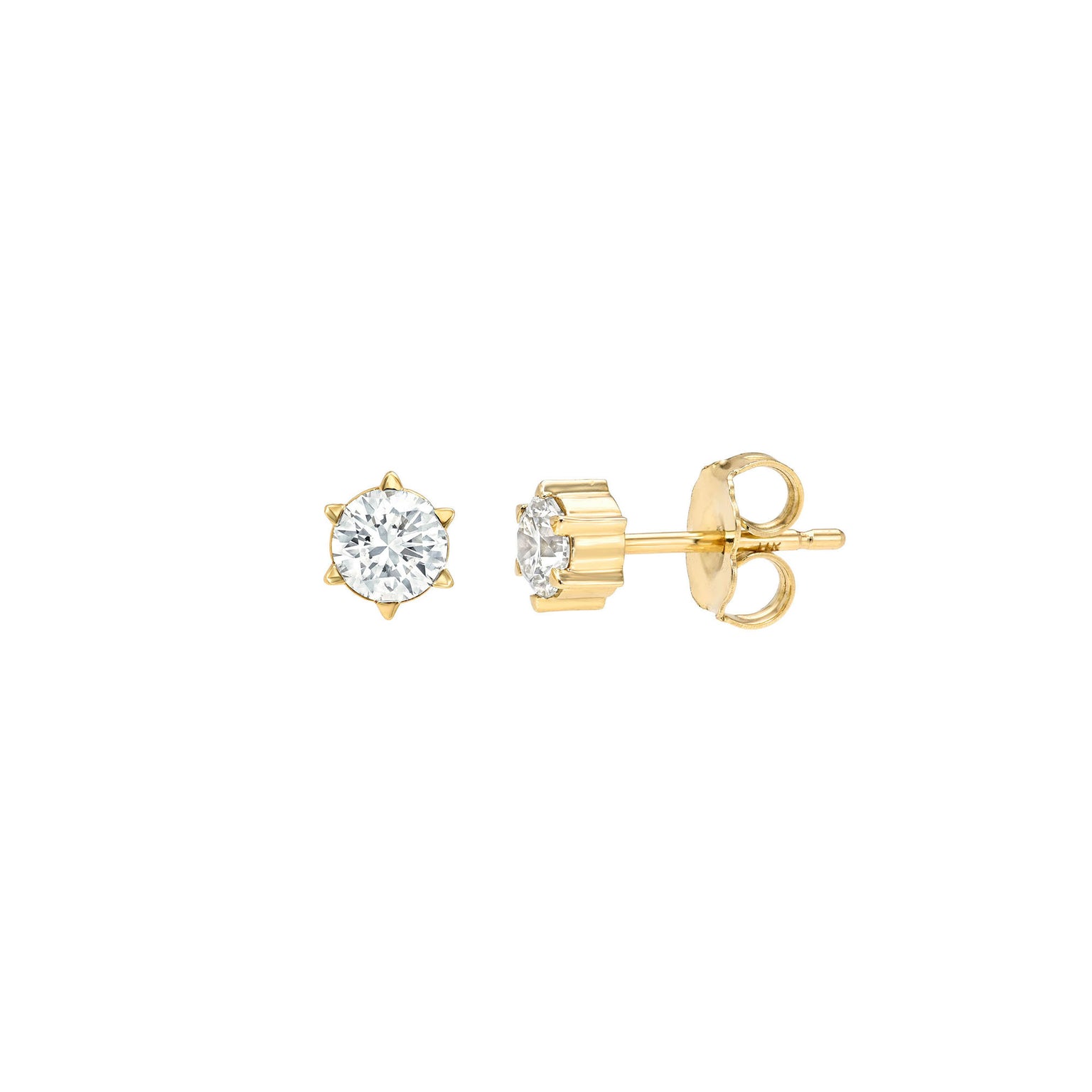 Petite Solar Flare Diamond Stud Earrings
